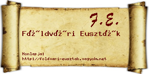 Földvári Euszták névjegykártya